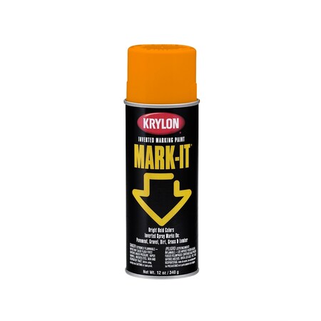 Krylon MarkIt Marking Paint; Flourescent Orange; 12 oz. Aerosol RDMI1000A